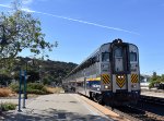 Amtrak Train # 534 approaching with California Bilevel Cab Car # 8314 on the point 